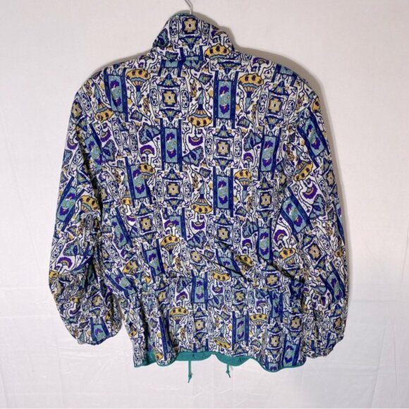 Vintage Ispo Green Blue All Over Busy Print Tracksuit W Green Pants M - Picture 5 of 16